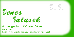 denes valusek business card